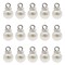 100 Pieces 8mm White Imitation Pearl Charms Pendants Faux Pearl Beads Charms with Rhinestone for Dangle Earrings Necklace Jewelry Making